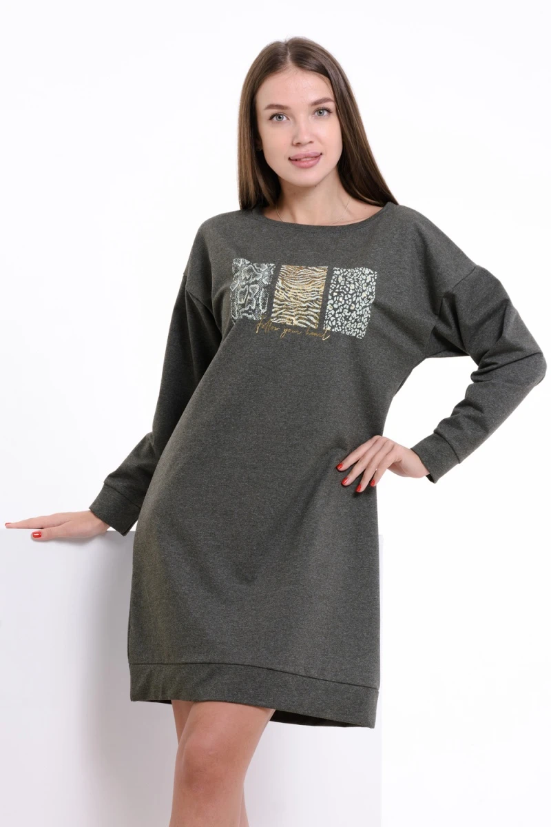Платье 24350 (хаки-меланж)