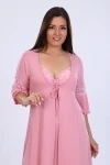 Пеньюар с сорочкой 38168 (розовый)