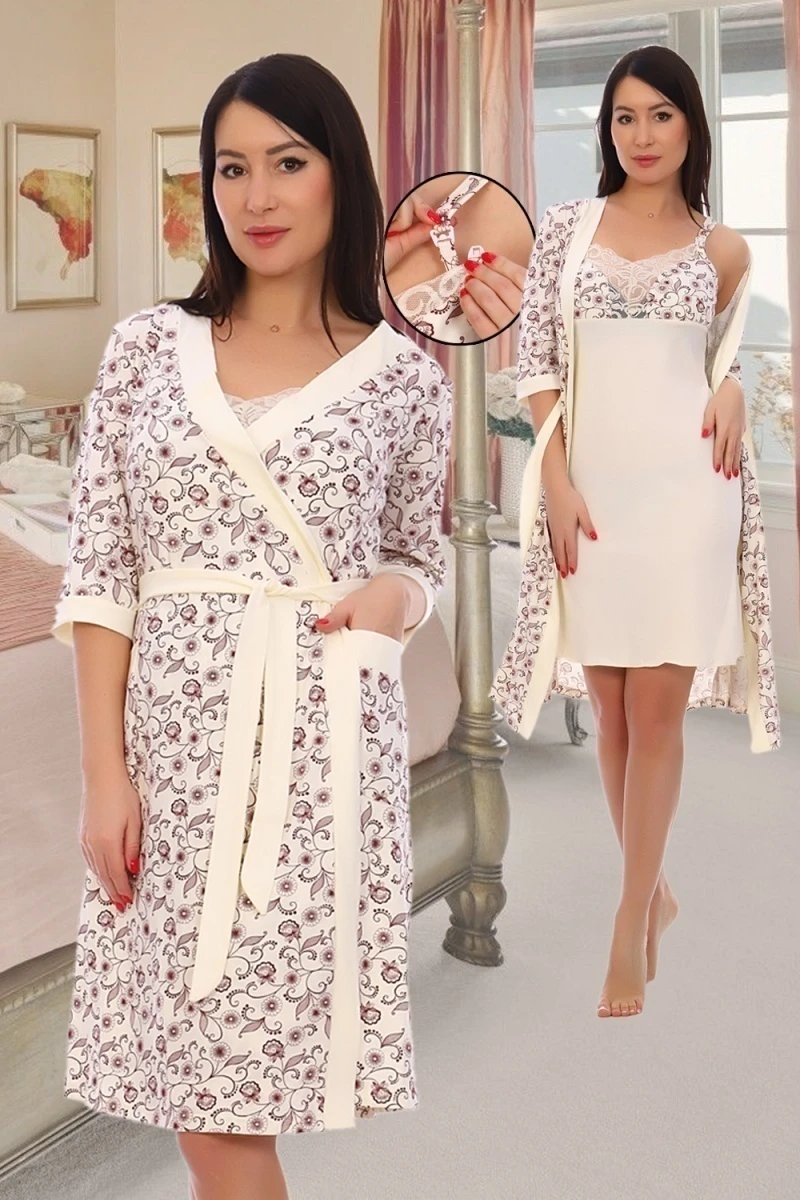 Пеньюар с сорочкой С любовью (молочный)