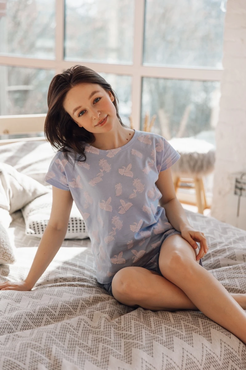 Пижама с шортами 27323 (сиреневый)