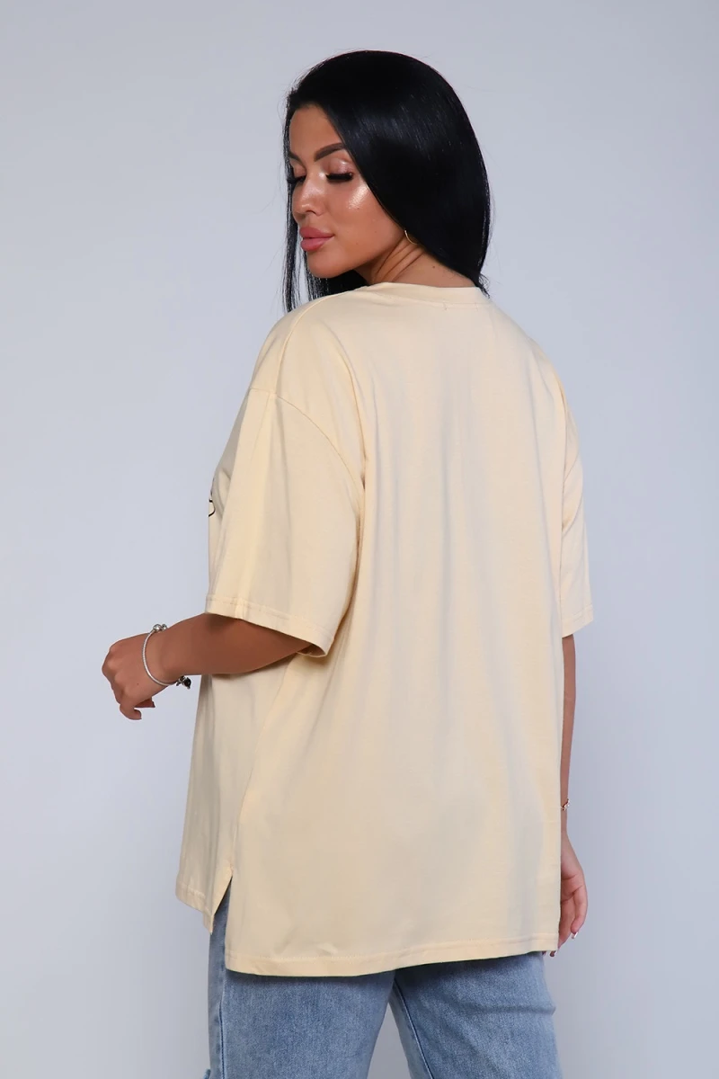 Футболка 80017 (персиковый-коричневый)