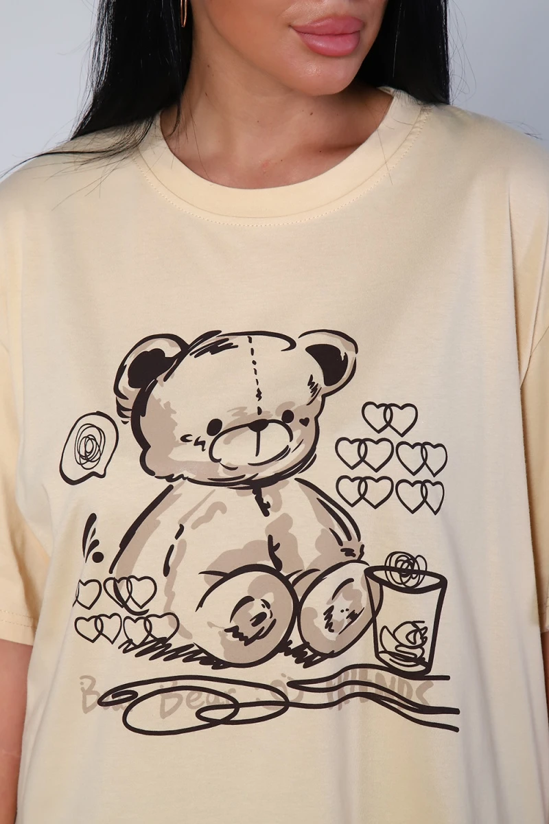 Футболка 80017 (персиковый-коричневый)