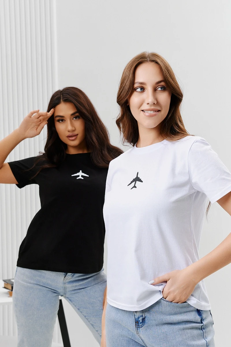 Футболка 67079 (белый+самолет)