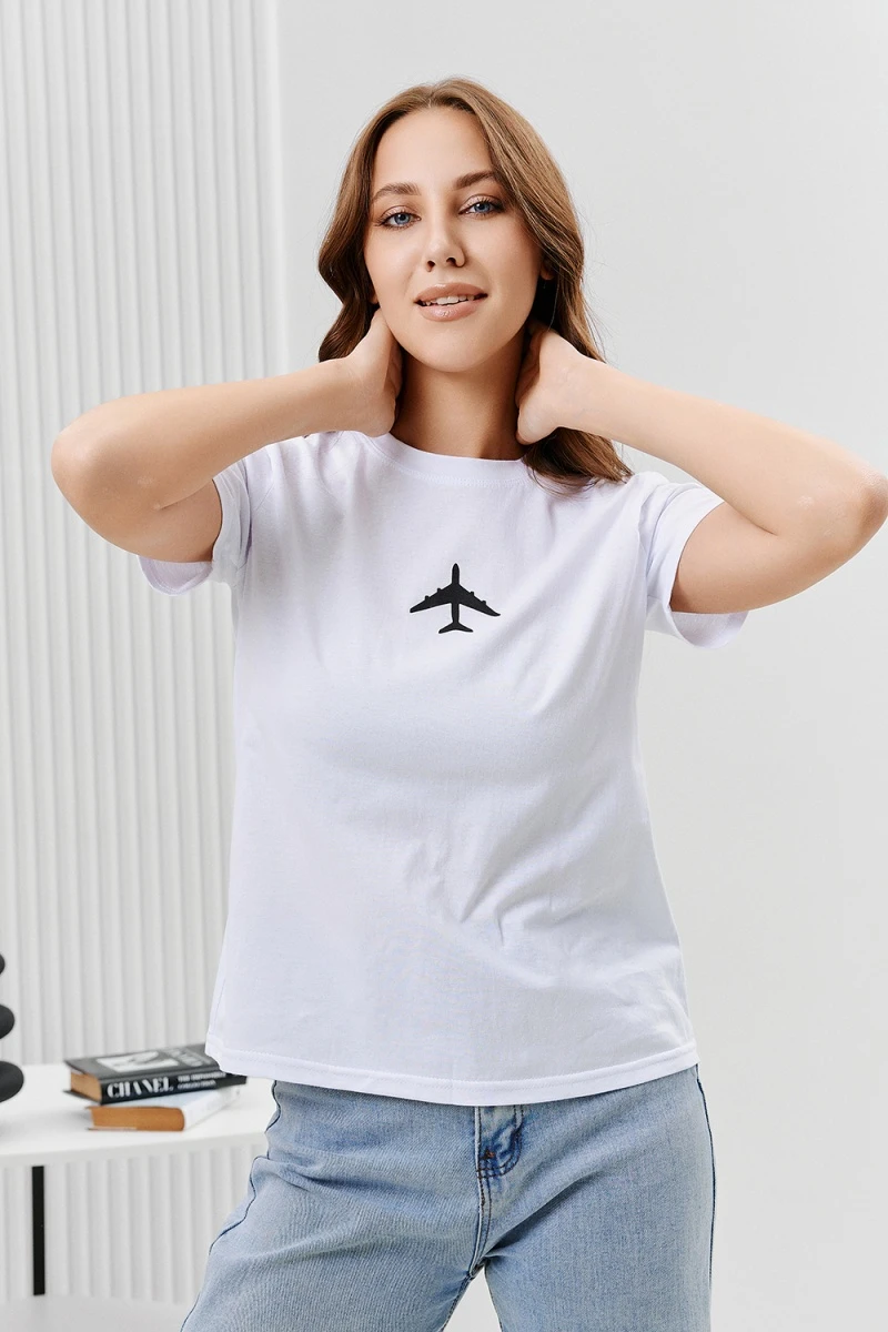 Футболка 67079 (белый+самолет)