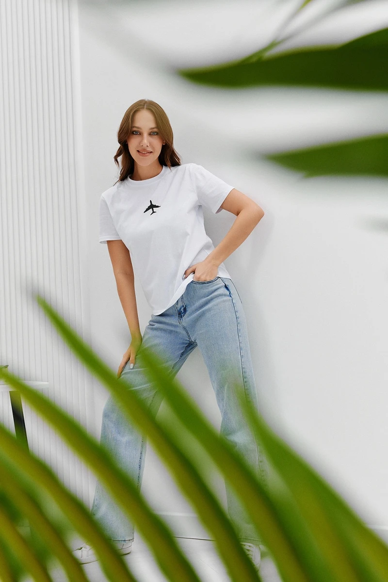 Футболка 67079 (белый+самолет)