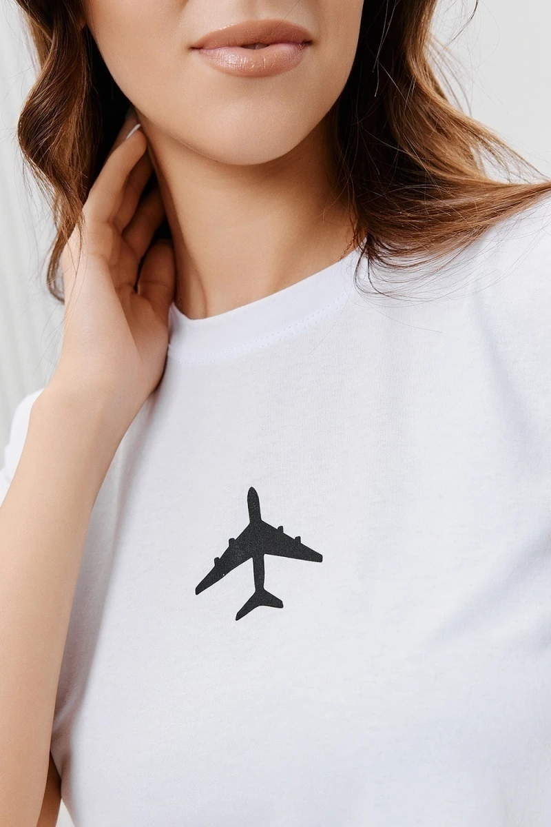 Футболка 67079 (белый+самолет)