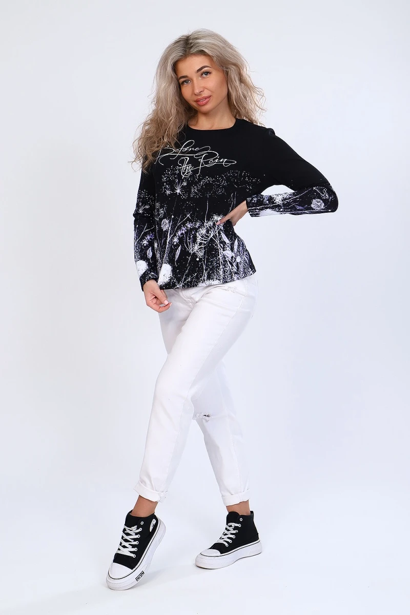 Лонгслив 70043 с длинным рукавом (черный)