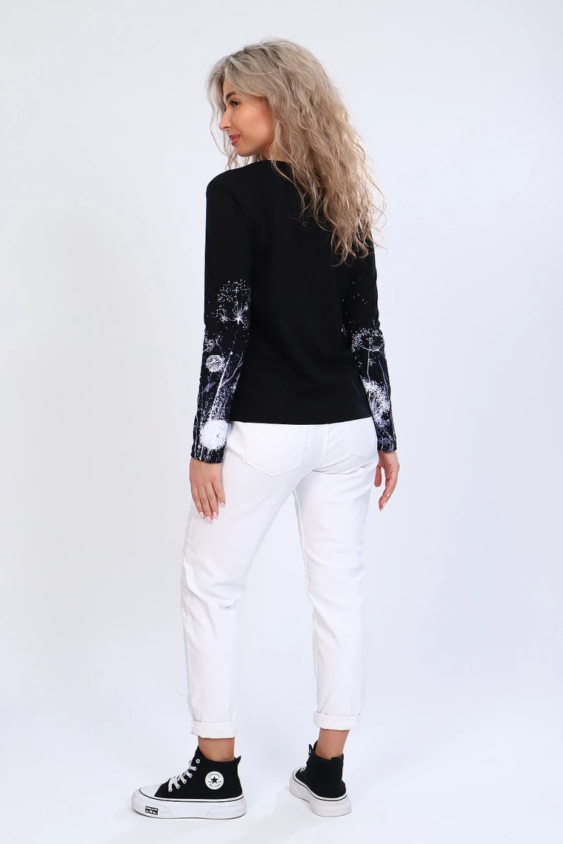 Лонгслив 70043 с длинным рукавом (черный)