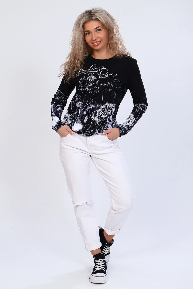 Лонгслив 70043 с длинным рукавом (черный)