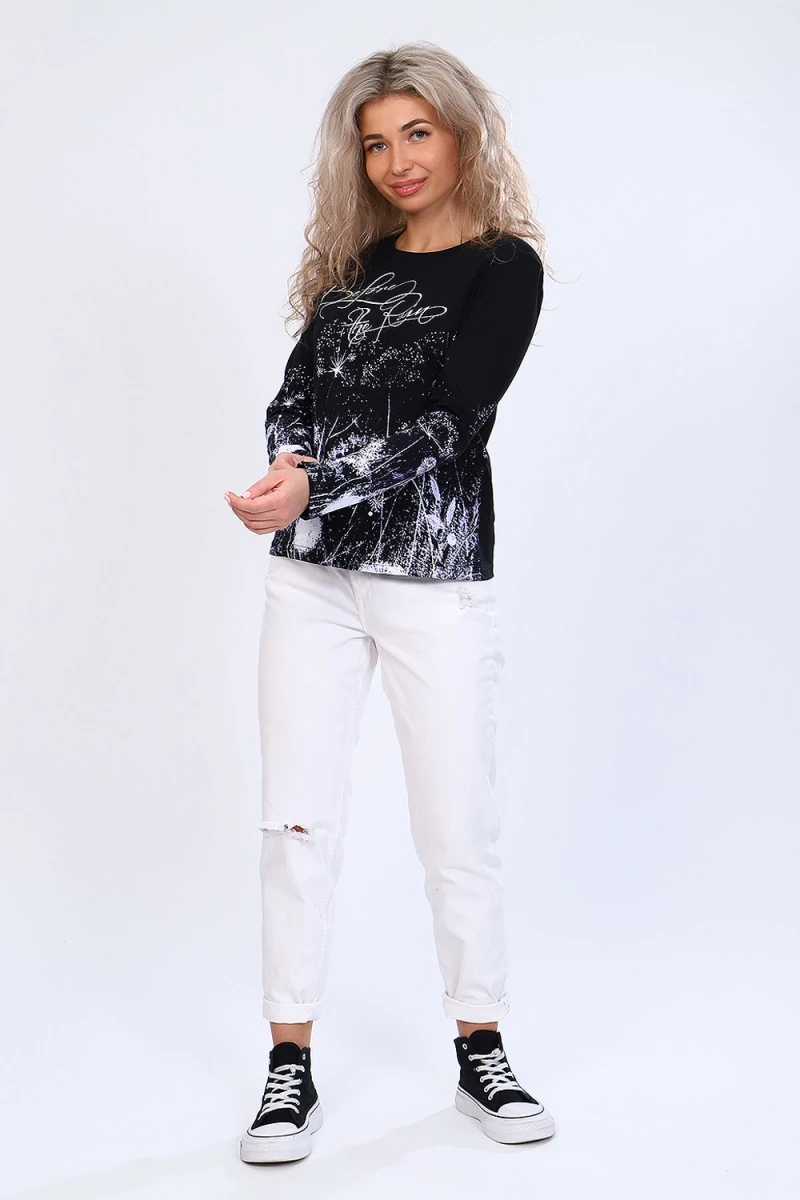 Лонгслив 70043 с длинным рукавом (черный)