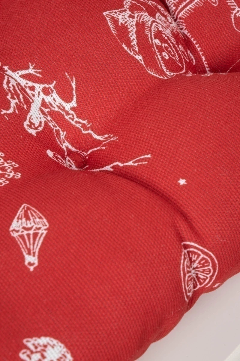 Подушка на стул из рогожки "ХБК" Новогодние традиции (М-9)