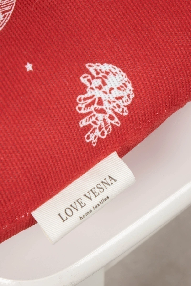 Подушка на стул из рогожки "ХБК" Новогодние традиции (М-9)