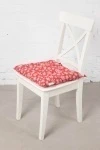 Подушка на стул хлопковая "Талка" Россыпь снежинок (красный) (М-9)