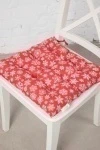Подушка на стул хлопковая "Талка" Россыпь снежинок (красный) (М-9)