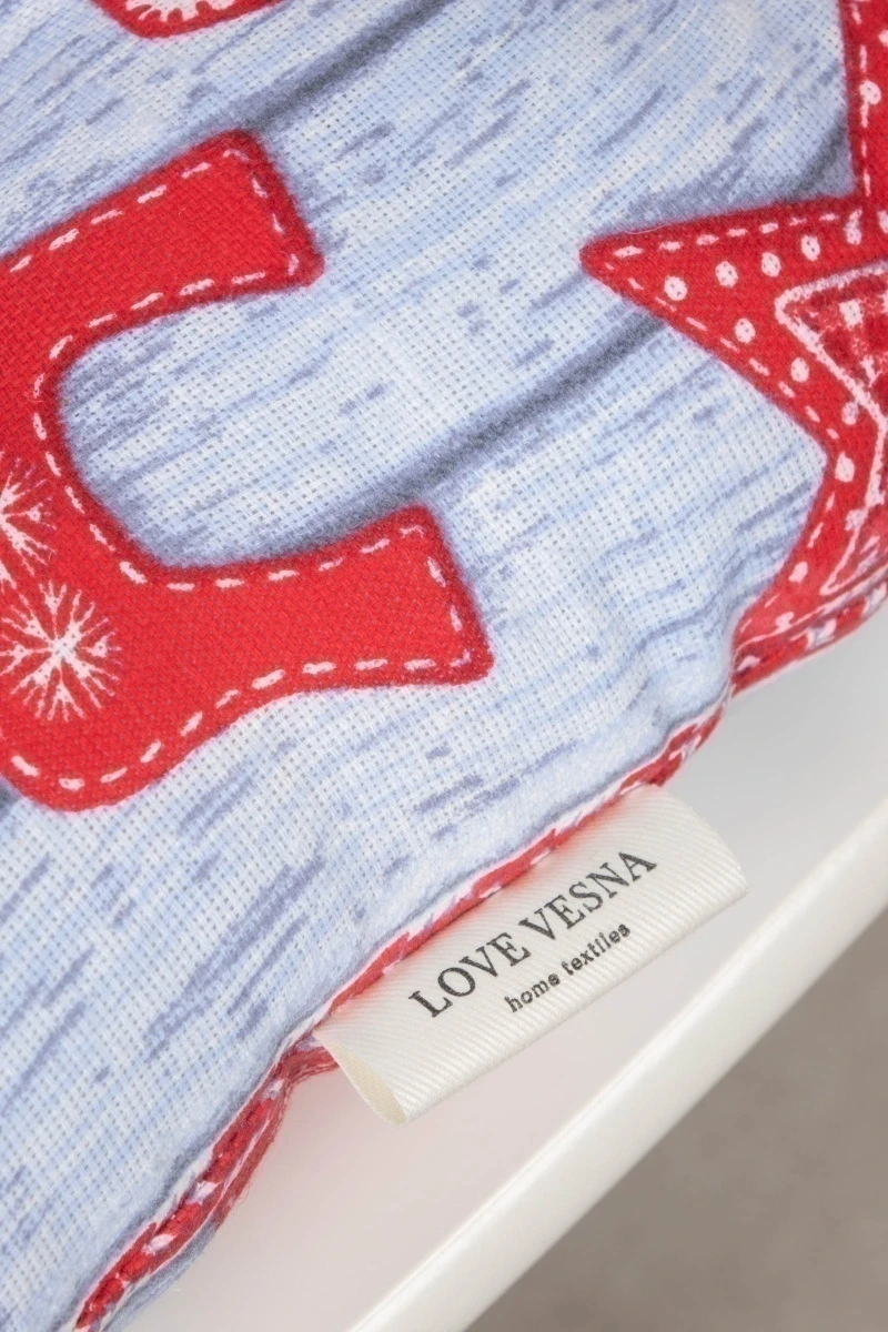 Подушка на стул из рогожки "Диз" Счастливого Рождества (М-9)