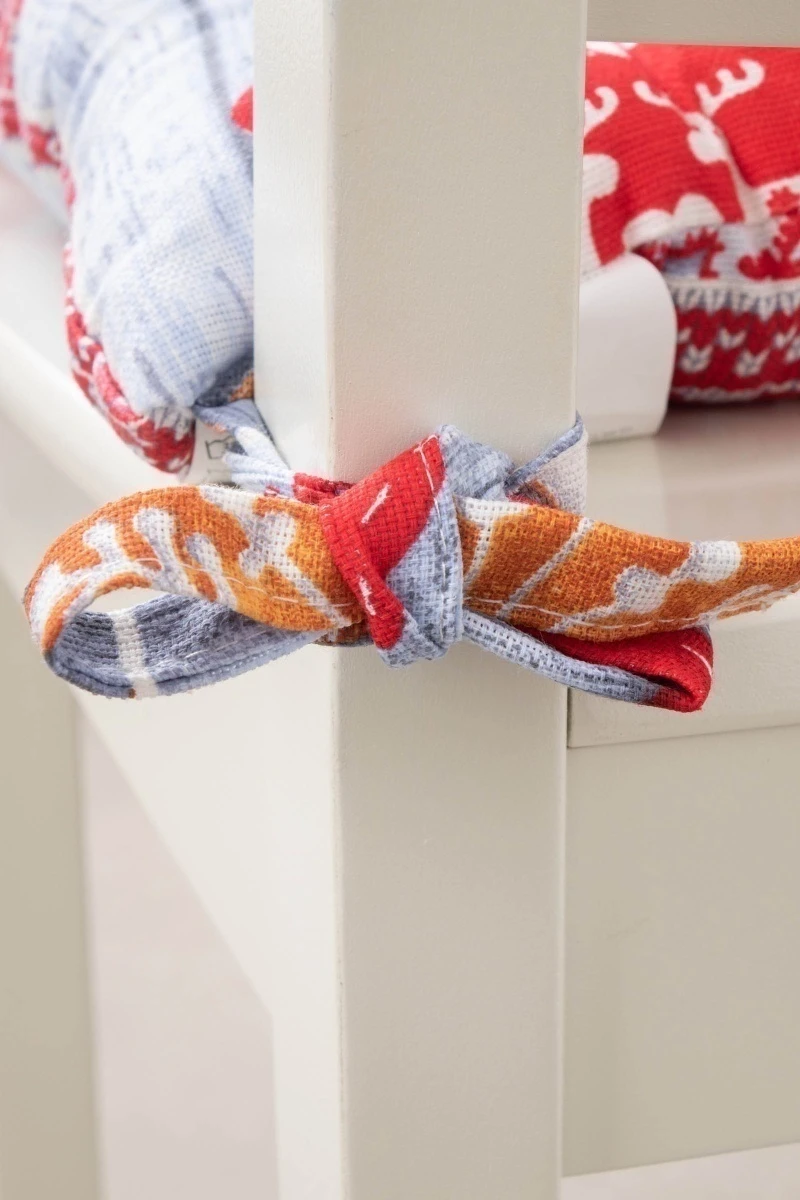 Подушка на стул из рогожки "Диз" Счастливого Рождества (М-9)