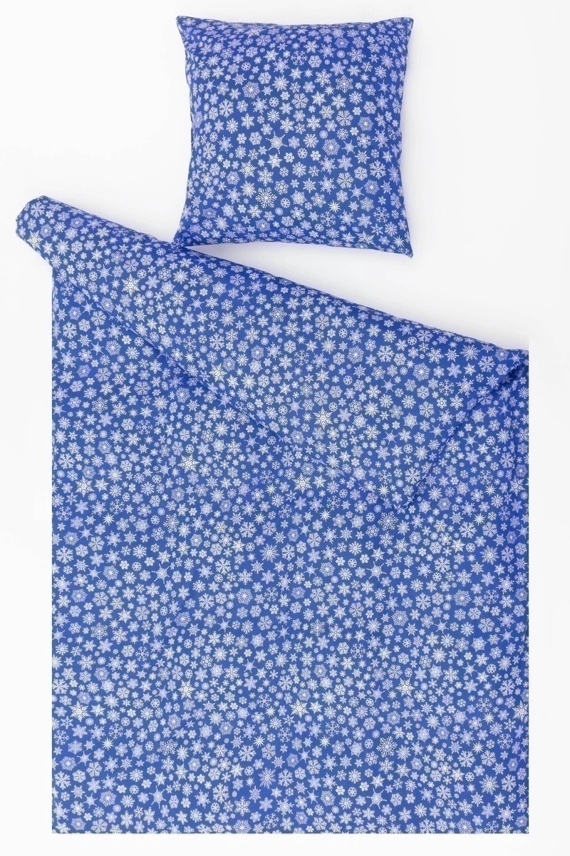 Пододеяльник "ГОС" бязь "Россыпь снежинок" синий