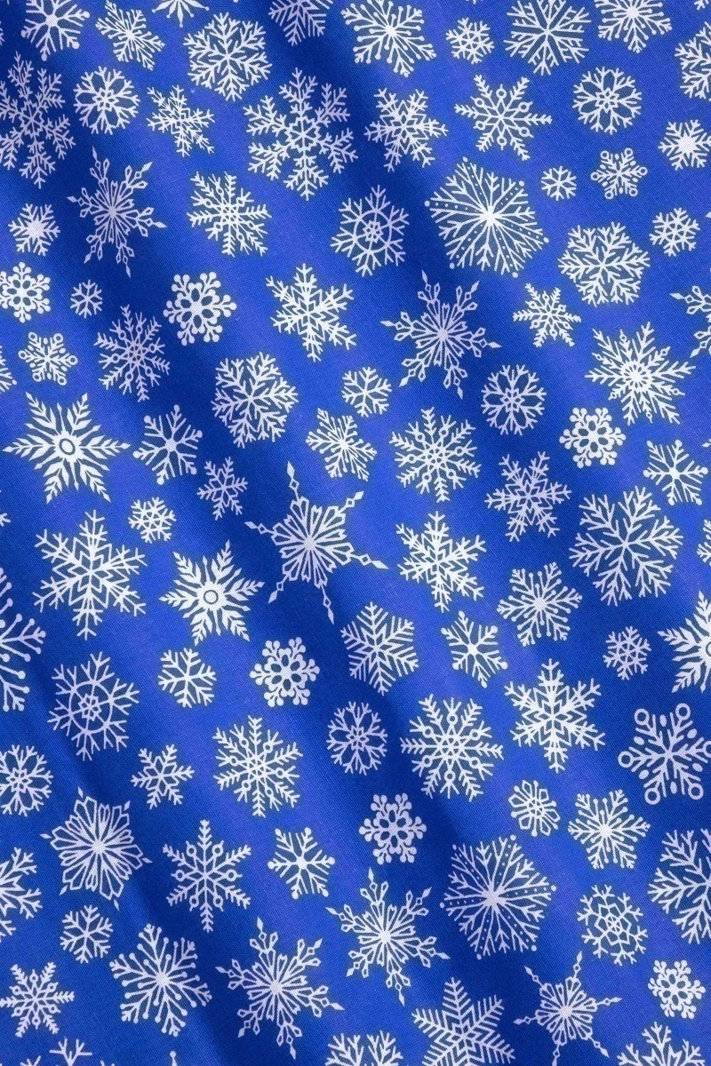 Пододеяльник "ГОС" бязь "Россыпь снежинок" синий