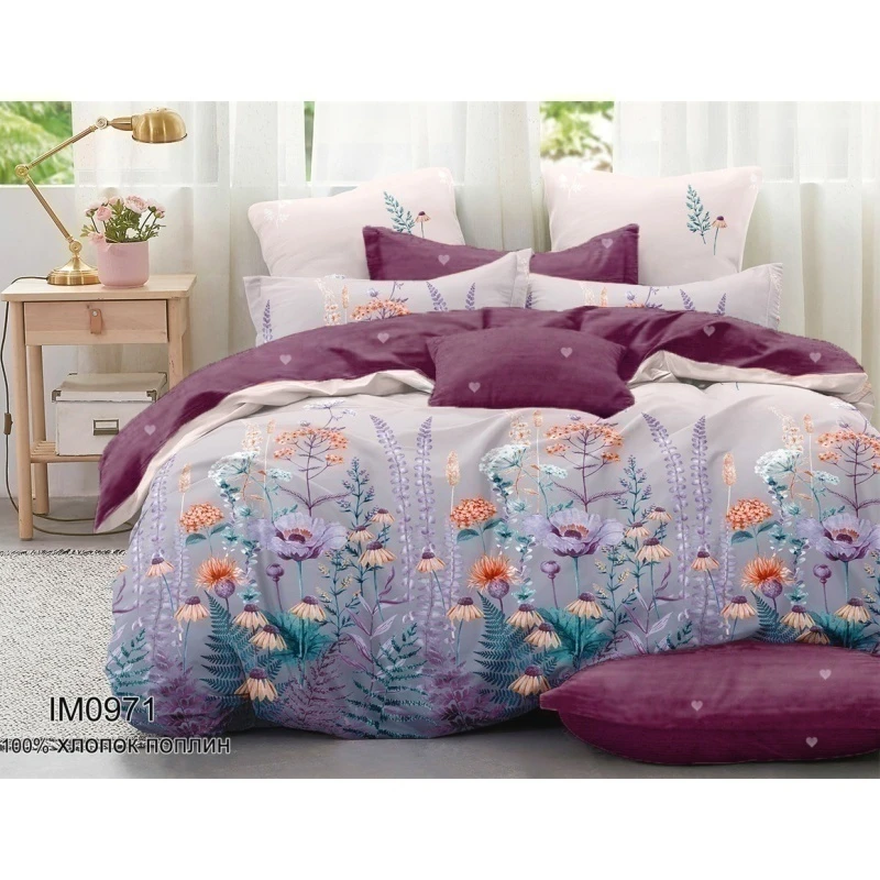 КПБ "ПолиТекс" поплин "Пробуждение природы" (+сливовый) ком. р. 2.0 сп. 