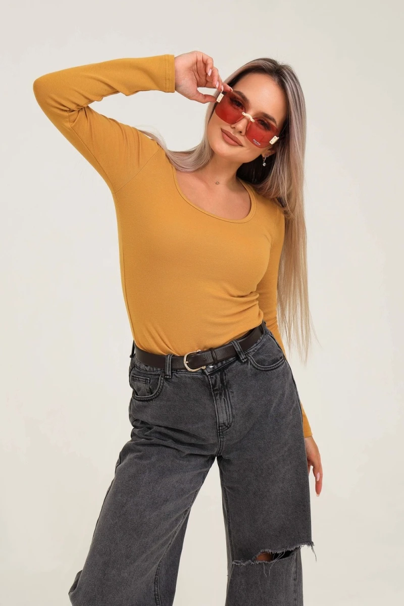 Лонгслив 50546 (горчичный)