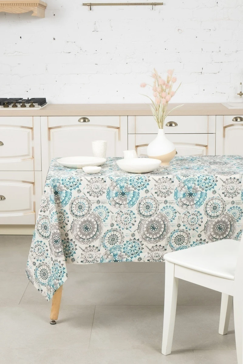 Скатерть полулен "ГЯ" Мистерия (зеленый)