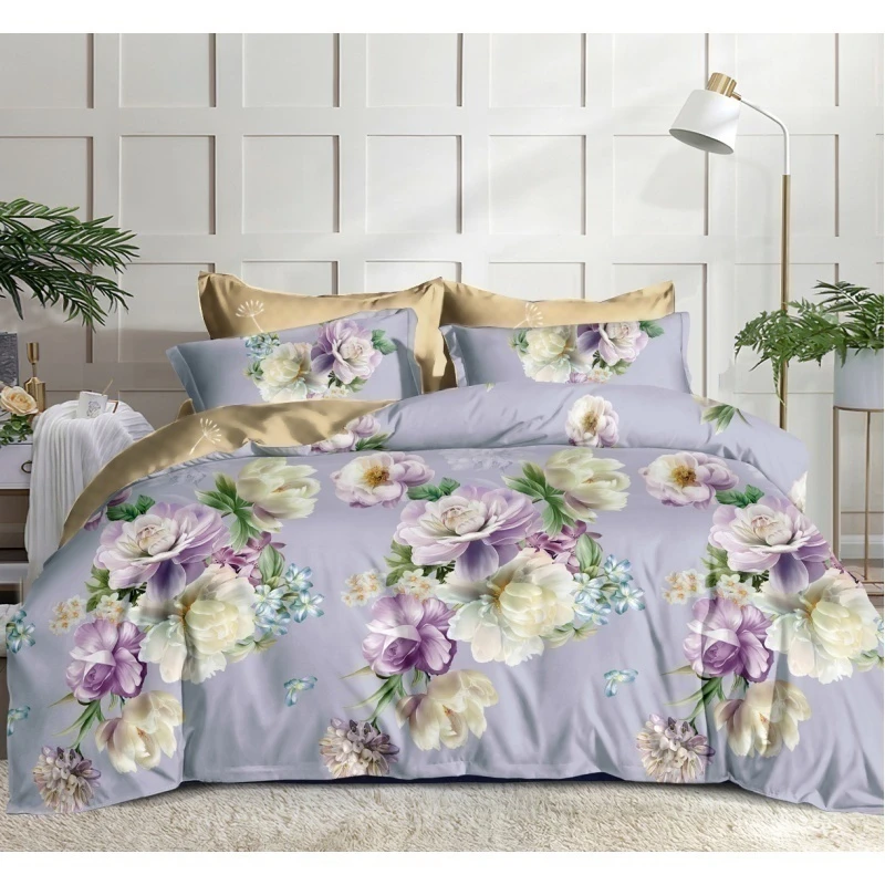 КПБ "ПолиТекс" поплин "Пандора" (+ кремовый, пушинки) ком. р. Евро 2