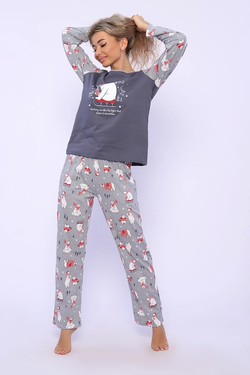 Костюм с брюками 59217 (серый)