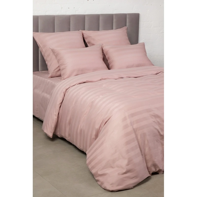 КПБ страйп-сатин "ЕА" 130г/м "ЕА-Розовое золото" р. Семейный арт. 63-С09005 (полоса 3*3 см) (240 см)