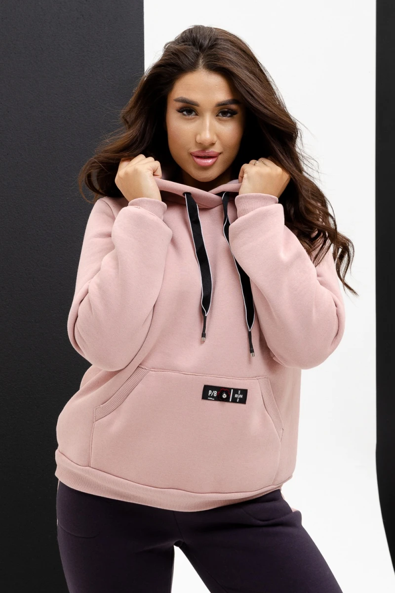 Костюм с брюками Софт (антрацит+пудра)