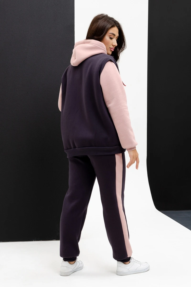 Костюм с брюками Софт (антрацит+пудра)