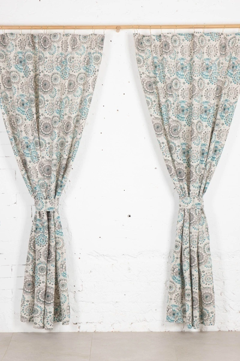 Комплект штор из полульна "ГЯ" Мистерия (зеленый)