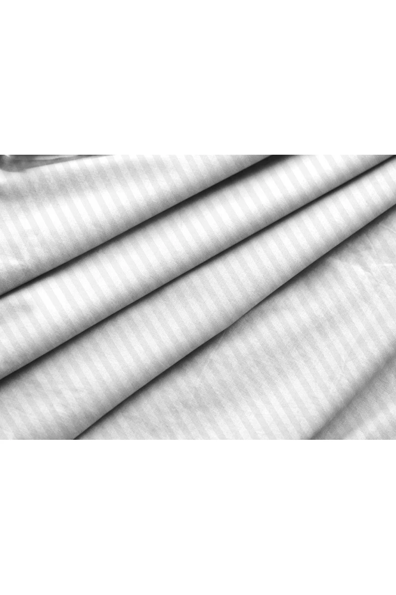 Простыня на резинке страйп-перкаль "ХБК" "Лунная соната-Белый" арт. 6793-1 (полоса 1*1 см)