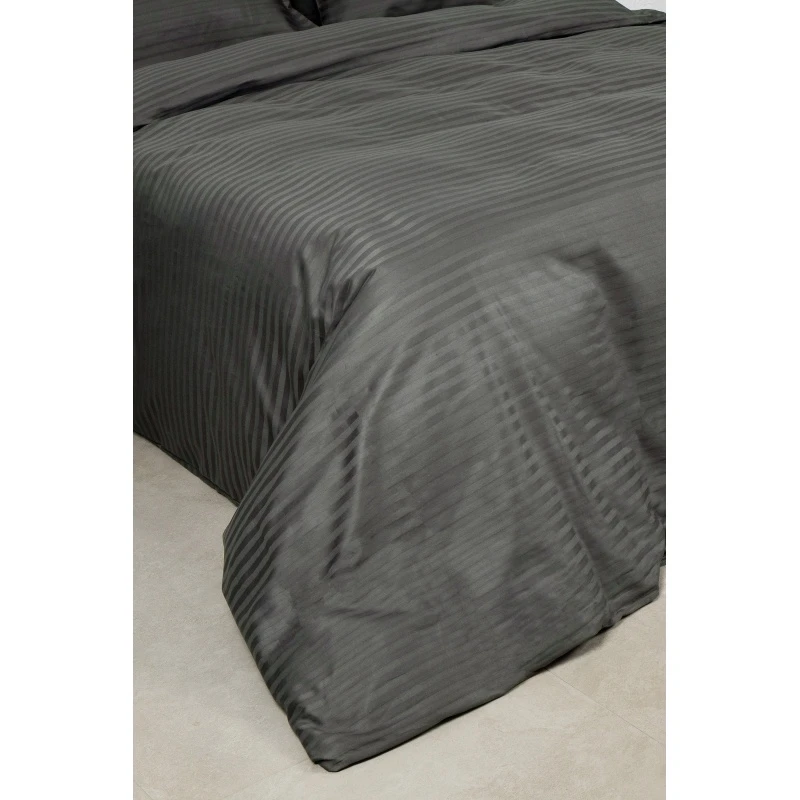 КПБ страйп-сатин "ЕА" 130г/м "ЕА-Мокрый асфальт" р. Евро-Макс арт. 63-С120016 (полоса 1*1 см)  (240 см)