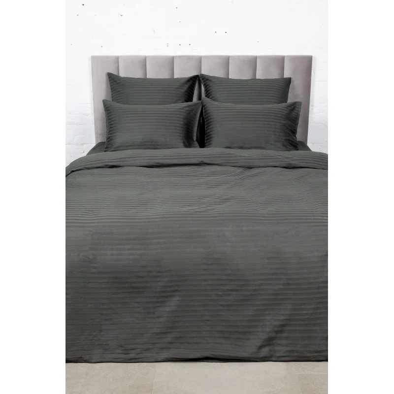 КПБ страйп-сатин "ЕА" 130г/м "ЕА-Мокрый асфальт" р. Евро-Макс арт. 63-С120016 (полоса 1*1 см)  (240 см)