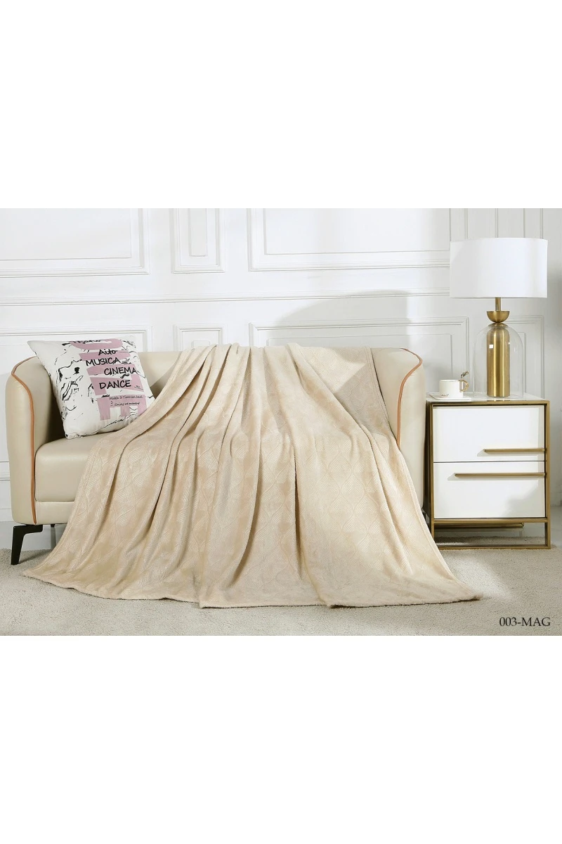 Покрывало плюш велюр 003-MAG Теплый бежевый (300 г)