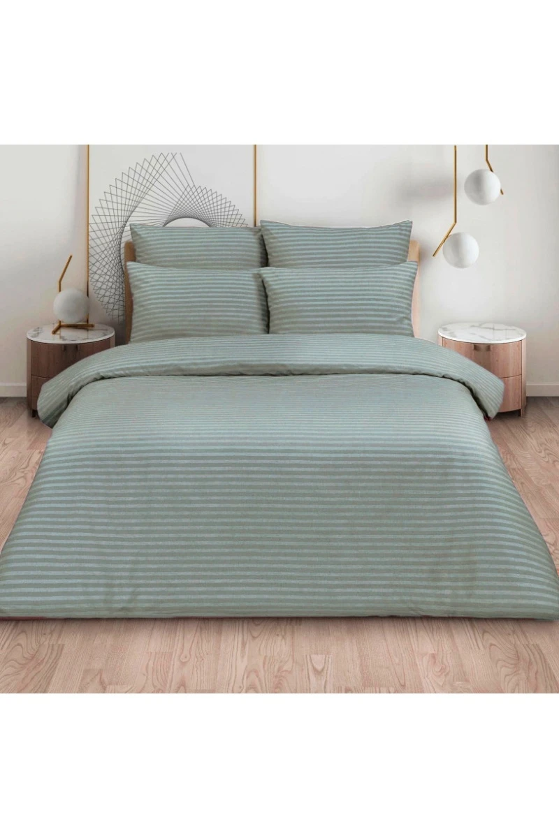 Пододеяльник "ХБК" страйп-перкаль "Лунная соната-Серый камень" арт. 6793-16 (полоса 1*1 см)