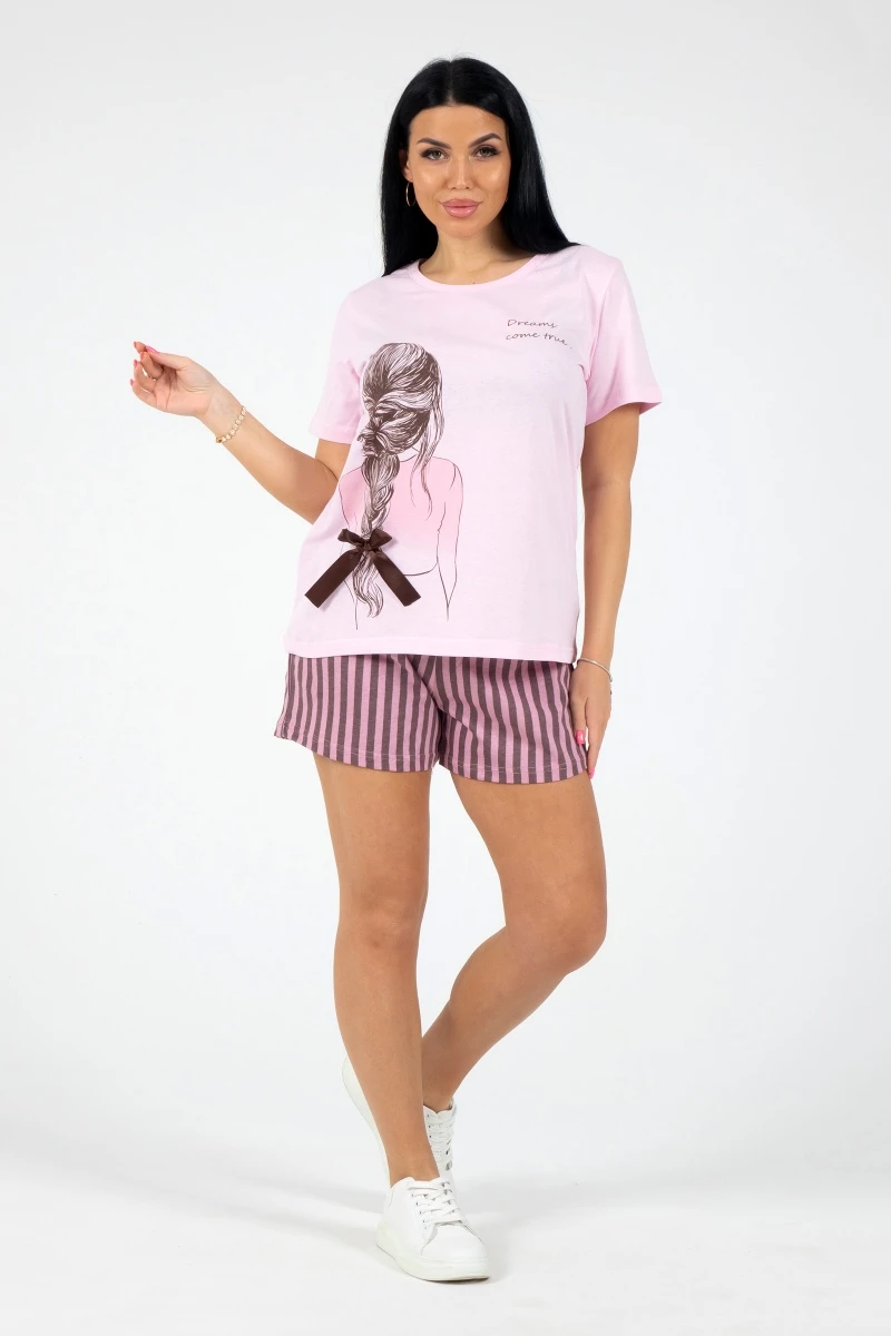 Пижама "Василиса 2" брусника, трикотаж