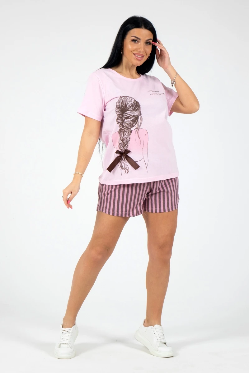 Пижама "Василиса 2" брусника, трикотаж