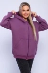 Худи женское на молнии - ZIP - 649 - ежевика