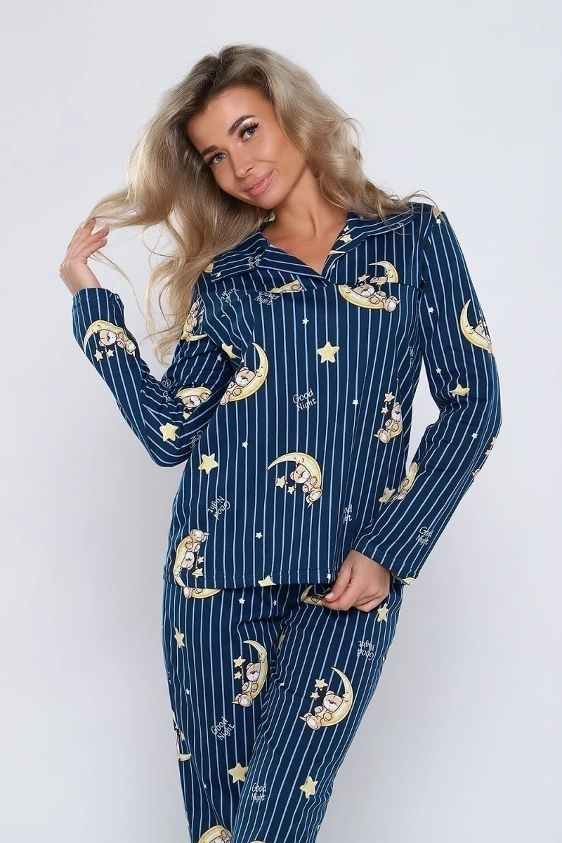 Пижама с брюками 89340 (темно-синий)