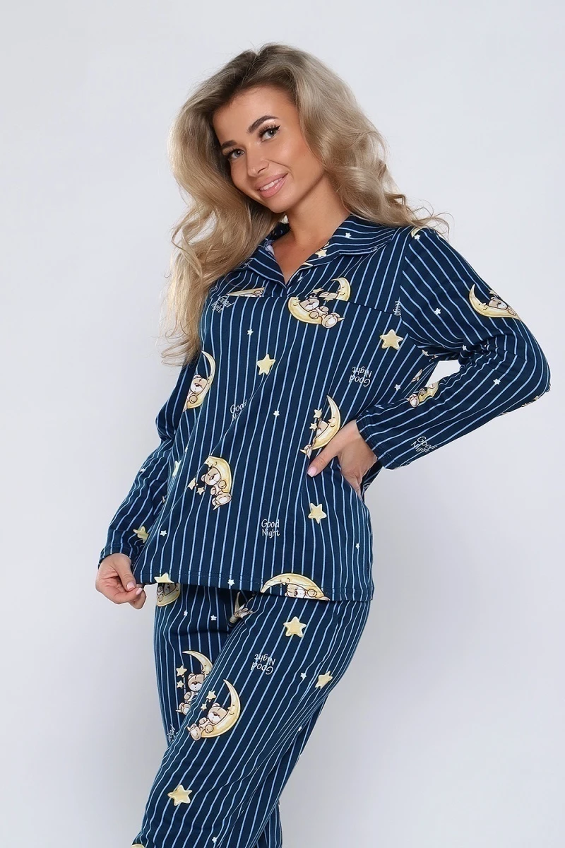 Пижама с брюками 89340 (темно-синий)