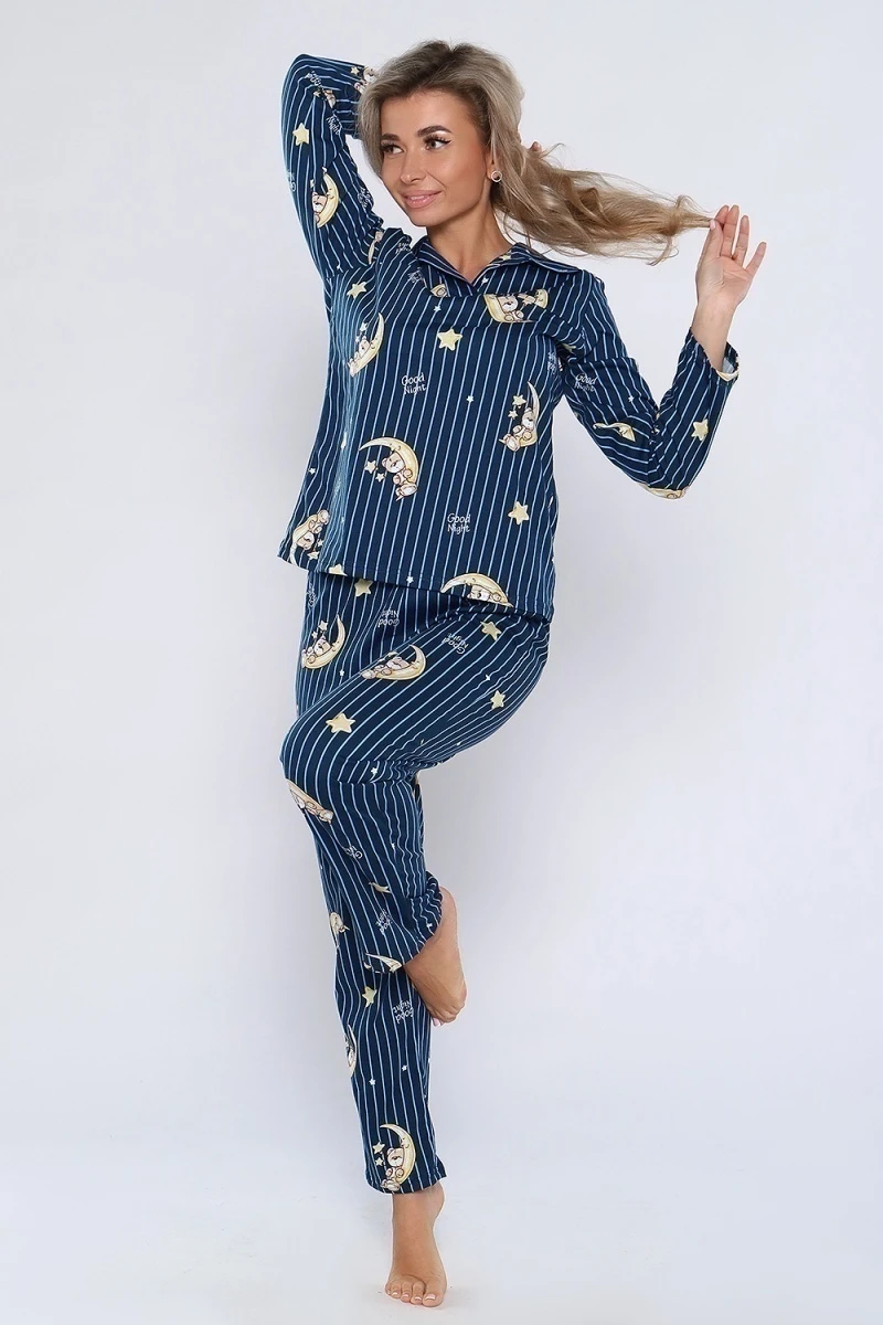 Пижама с брюками 89340 (темно-синий)