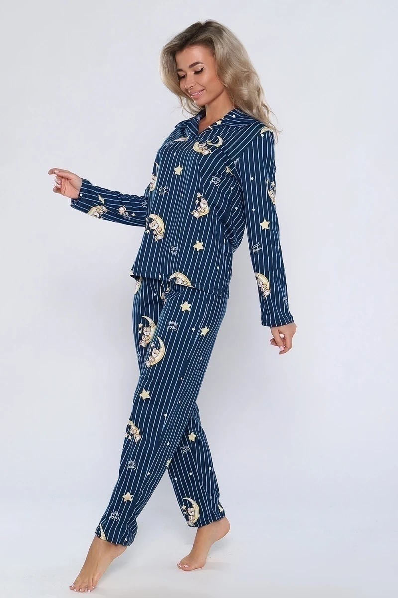 Пижама с брюками 89340 (темно-синий)
