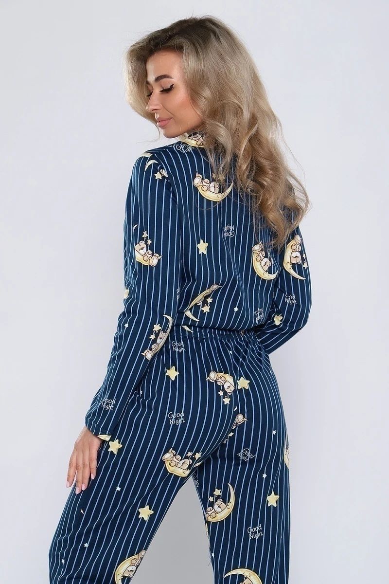 Пижама с брюками 89340 (темно-синий)