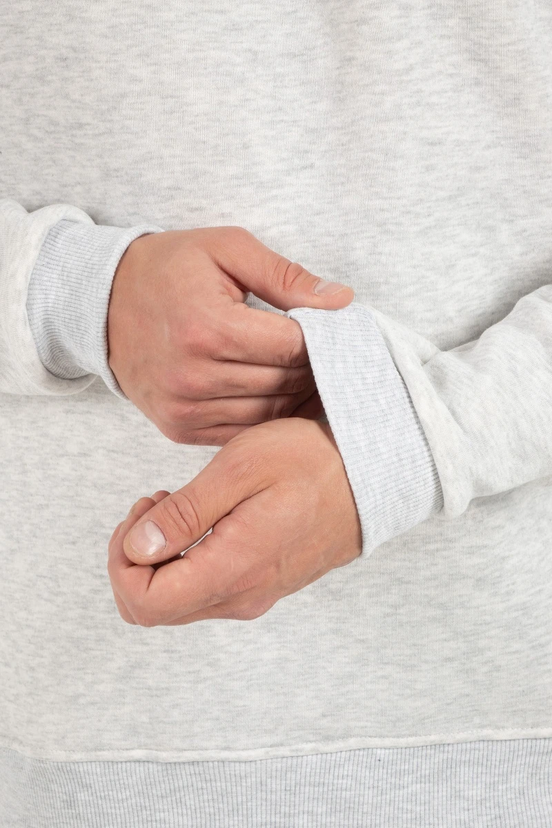 Свитшот с начесом мужской - Snow man - 897 - серый меланж