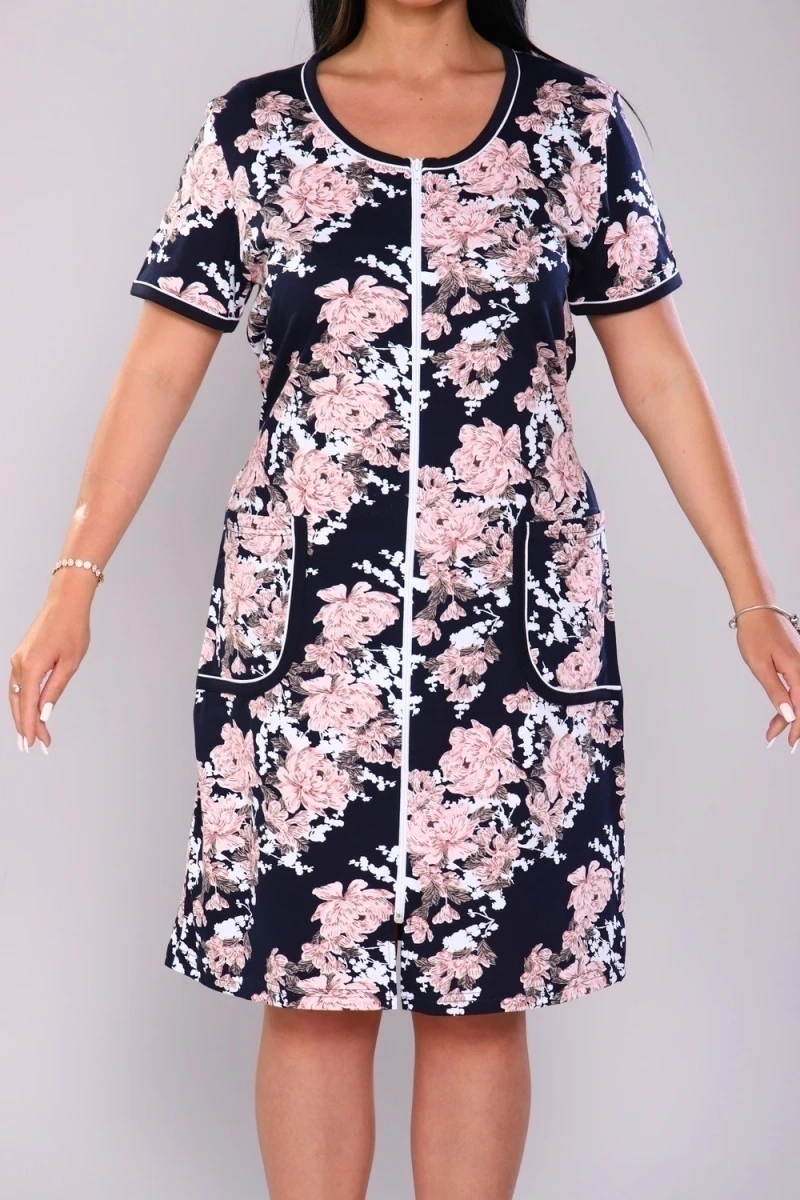 Халат 61073 (темно-синий+розовый)