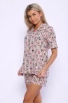 Пижама с шортами 89364 (светло-коричневый)