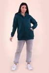 Худи женское на молнии - ZIP - 649 - изумруд