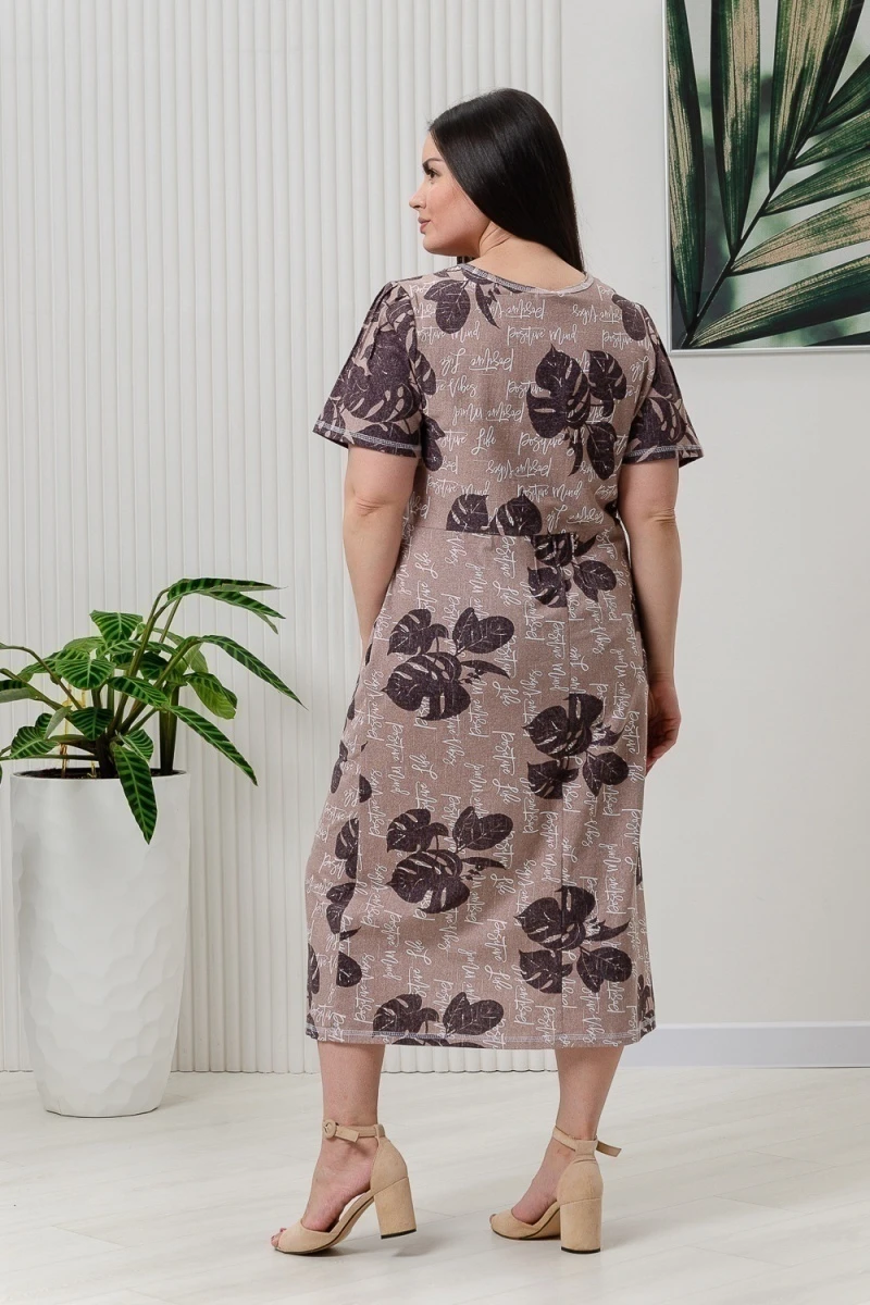 Платье 8452 (листья коричневые)