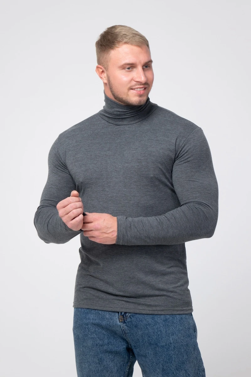 Водолазка мужская с длинным рукавом - 392 - антрацит